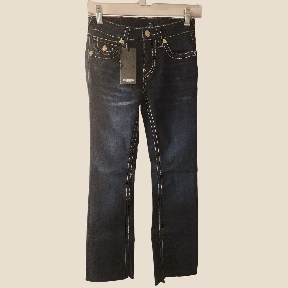 NWT True Religion Becca Mid Rise Bootcut Jeans Dark Wash Size 25